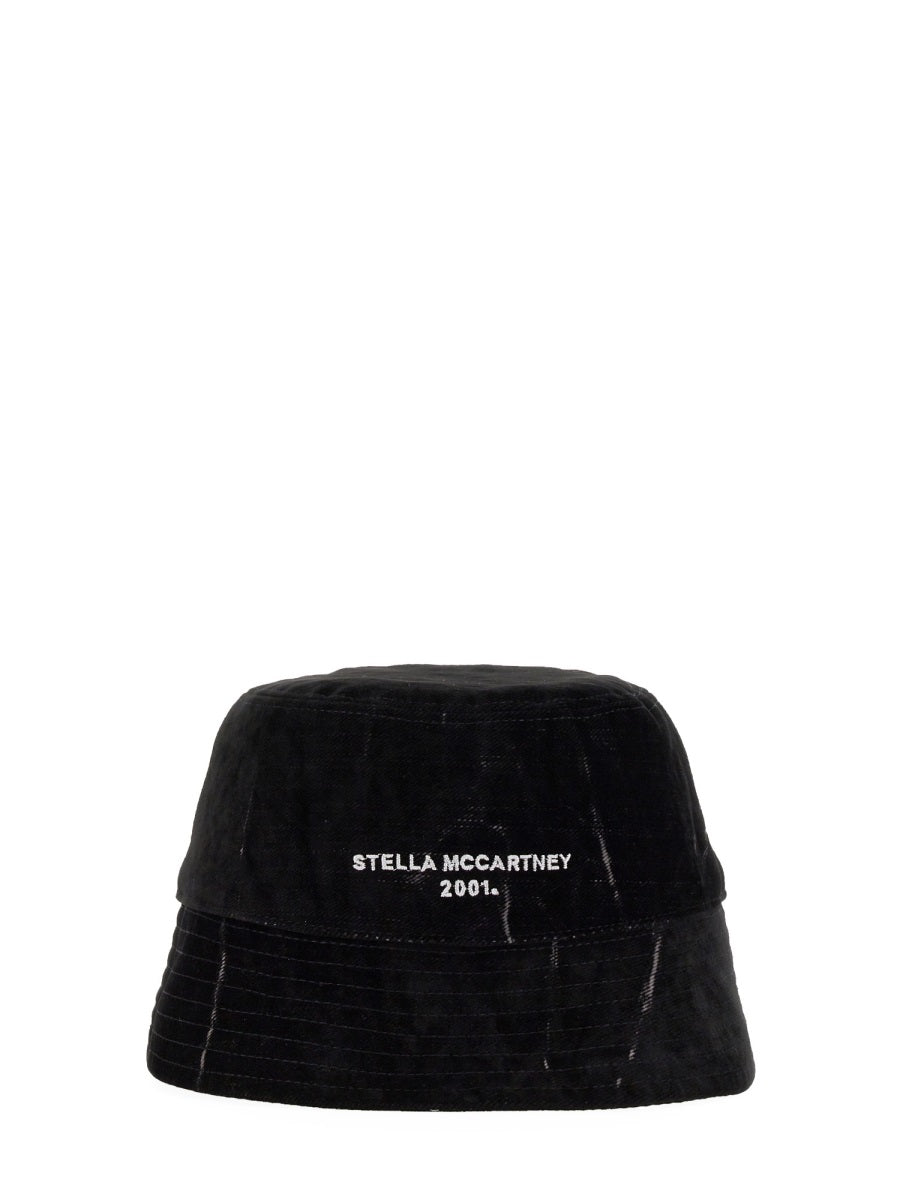 Bucket Hat With Logo Black Cotton