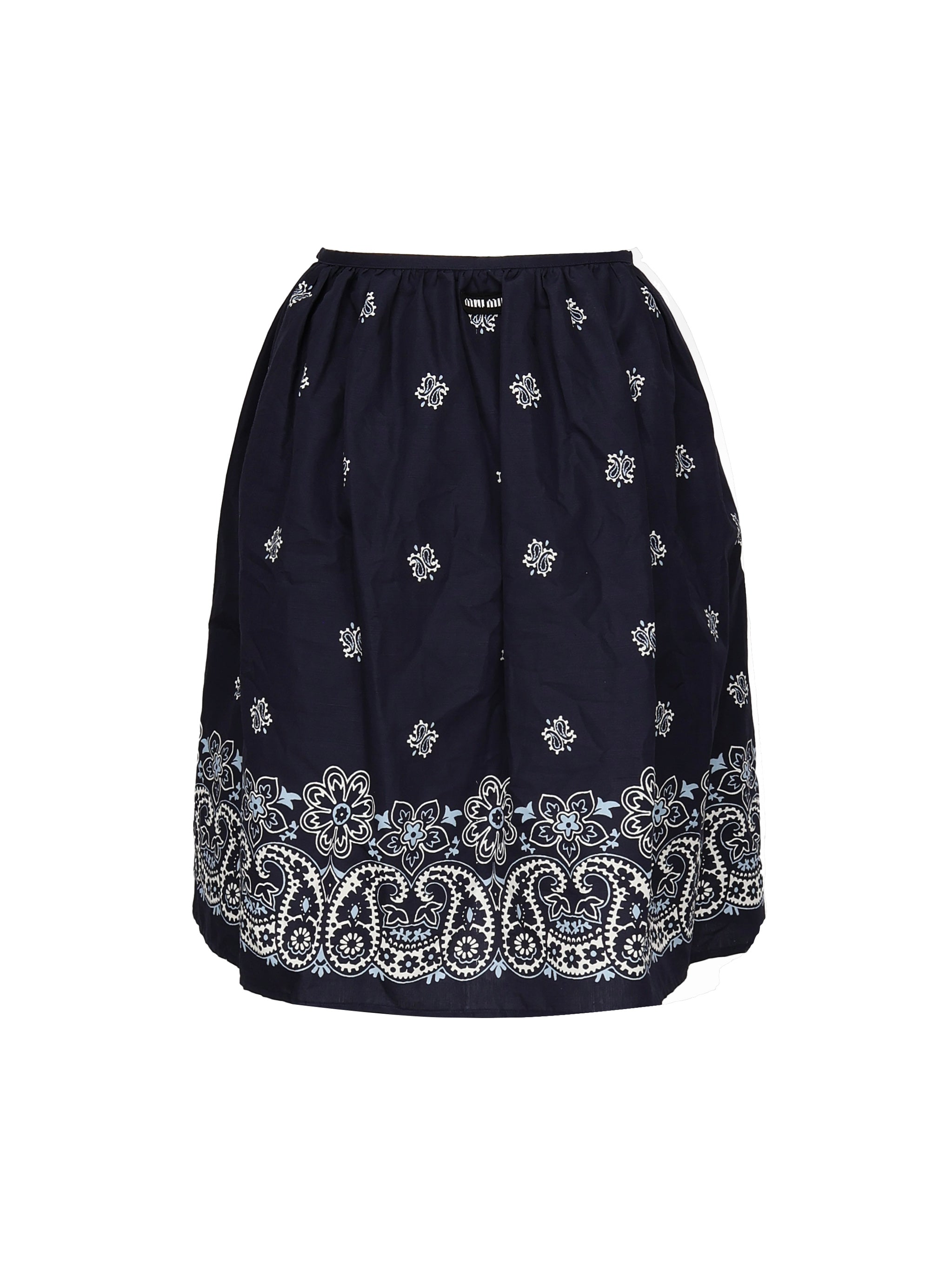 Miu Skirts Blu Bianco Cotton Linen