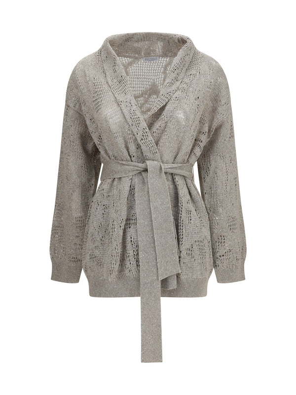 Cotton And Linen Cardigan Beige Freddo Linen