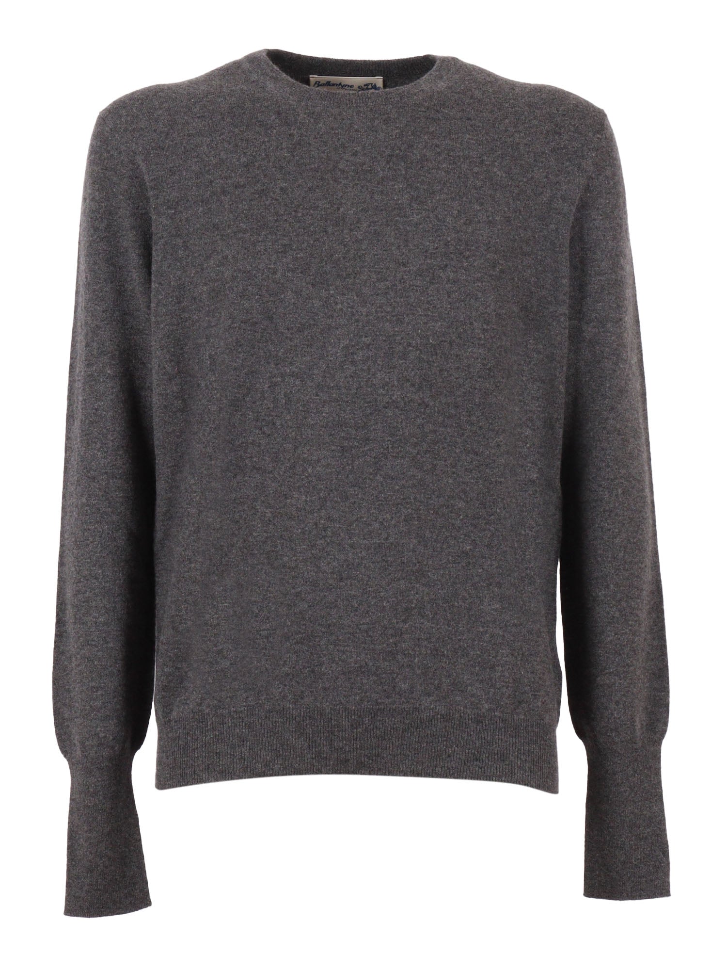 R Neck Pullover Grey Cashmere Crewneck