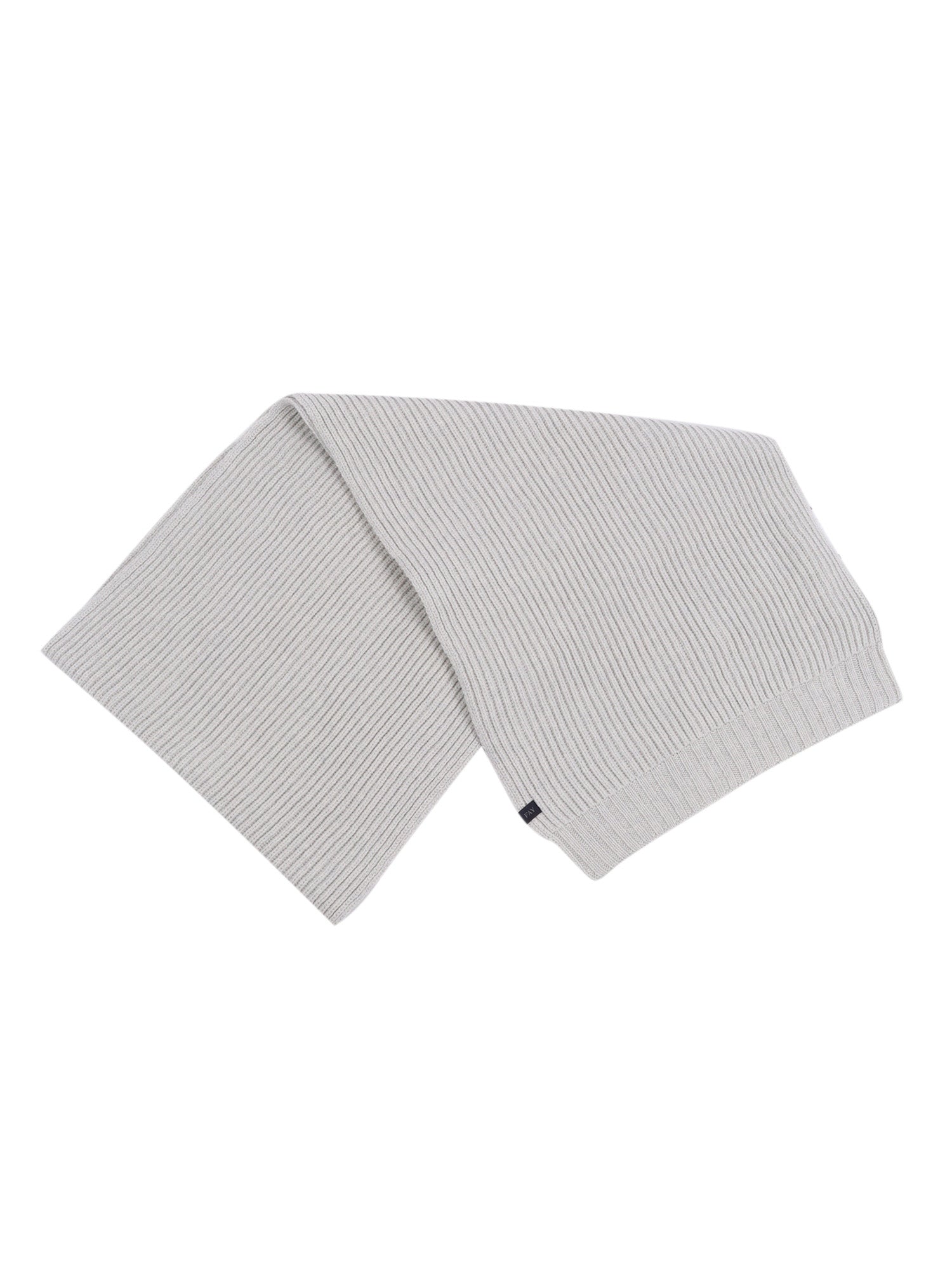 Ribbed Scarf Grey Virgin Wool