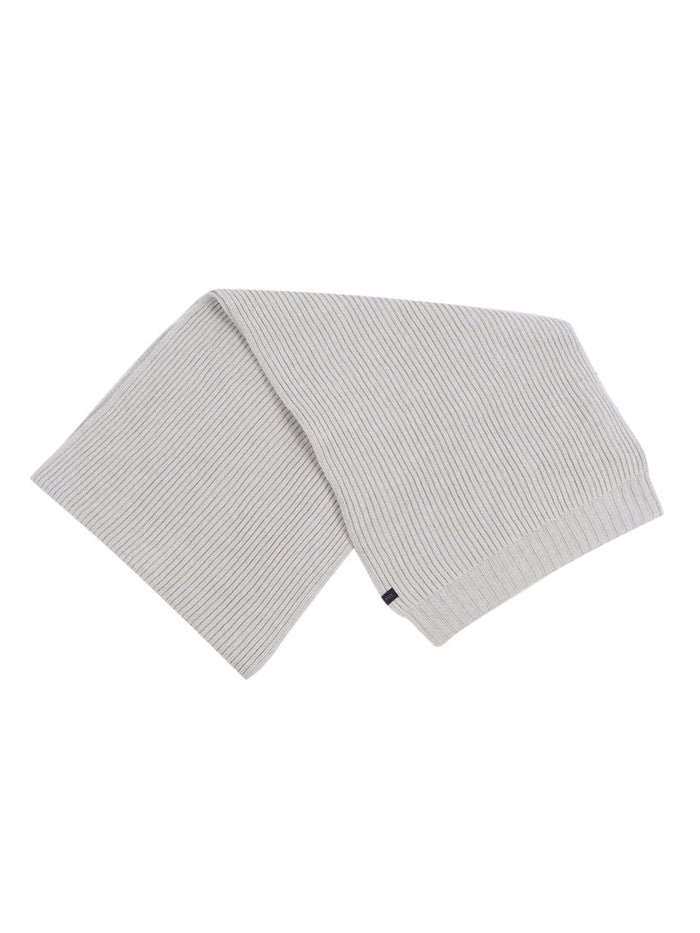Ribbed Scarf Grey Virgin Wool