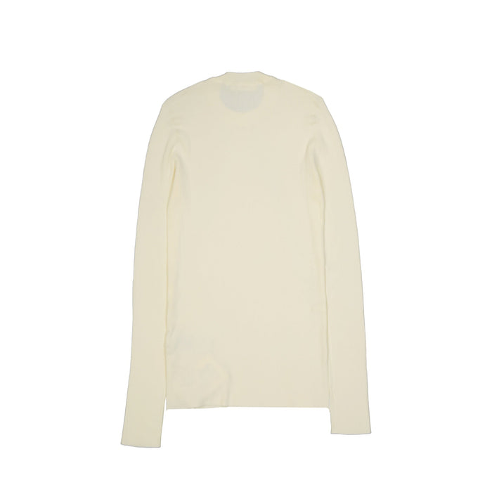 Jil Sander Logo Fitted Jumper White Cotton