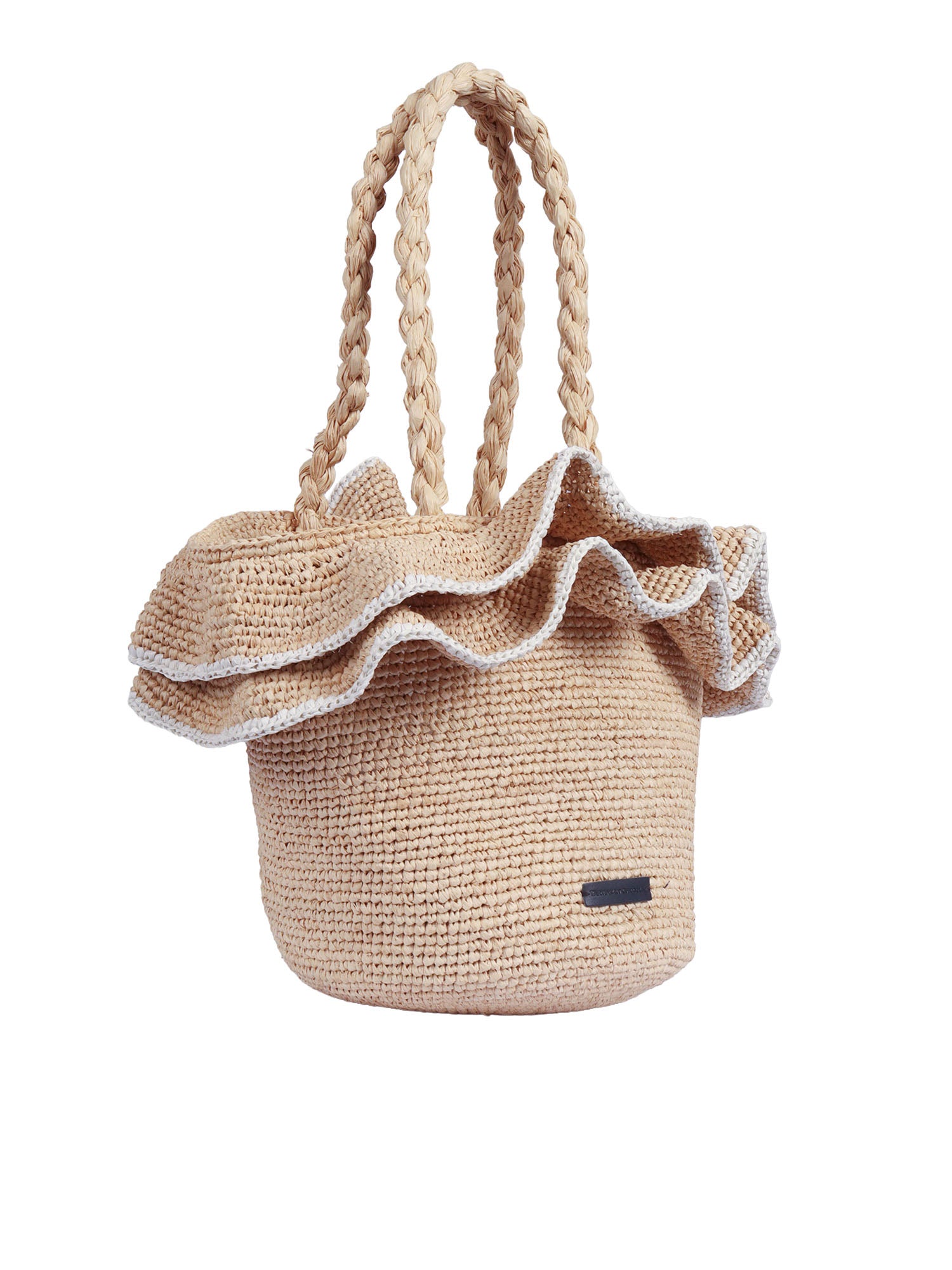 Basket Bag Beige Raphia Shopping