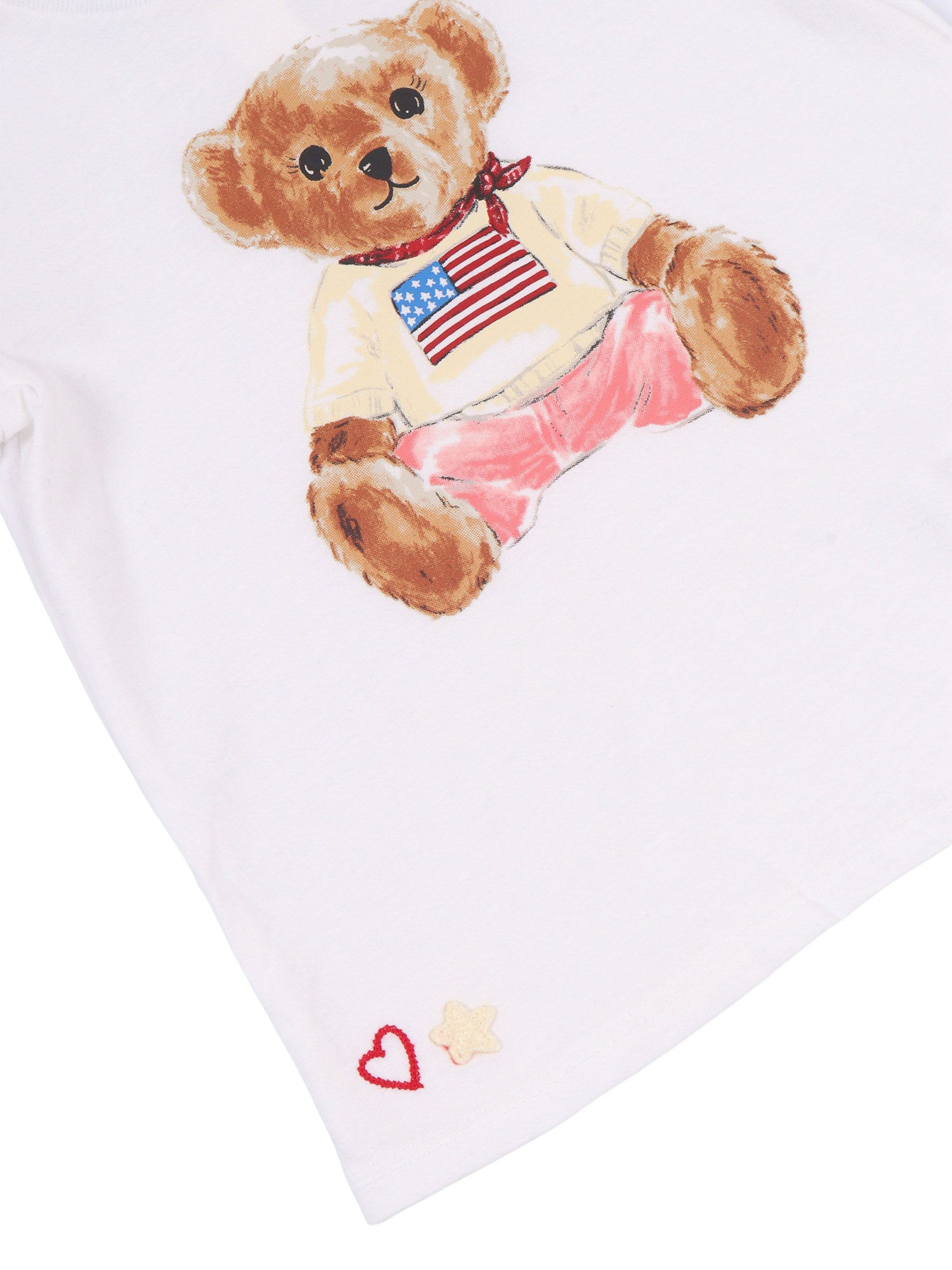 BEAR TEE-KNIT SHIRTS-T-SHIRT White Cotton Short Sleeves T-shirt