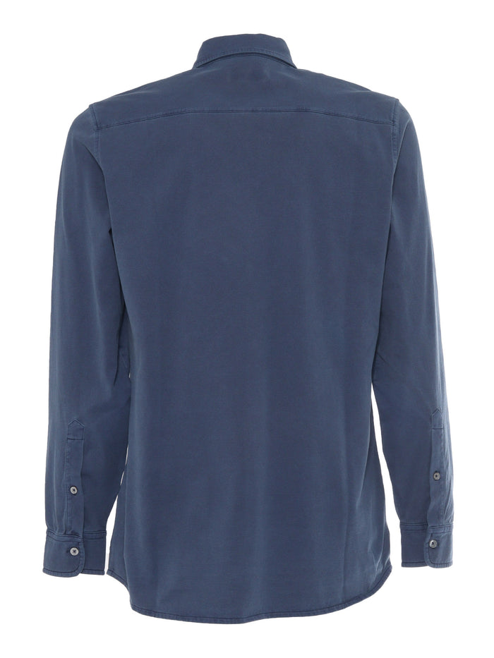 FAY JERSEY TINTO FROSTED SHIRT Blue Cotton