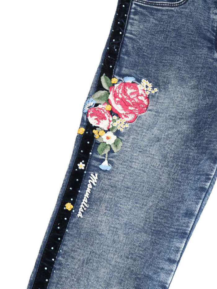 Jeans Blue Cottone Polyester Elastane