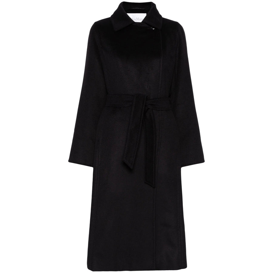 Coat Manuela Black Camel Hair Single Breasted