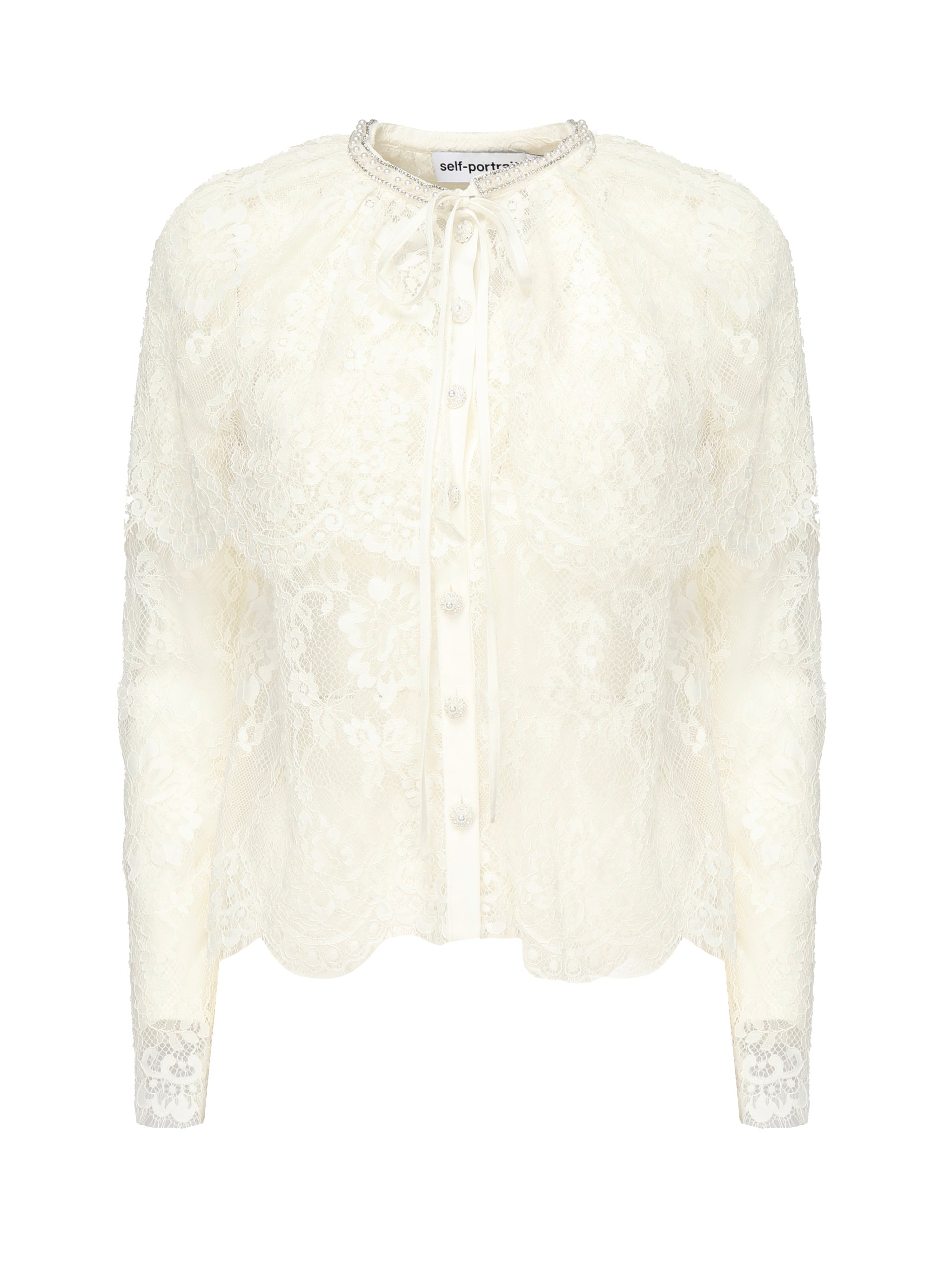 Self-Portrait Top White Polyamide Viscose
