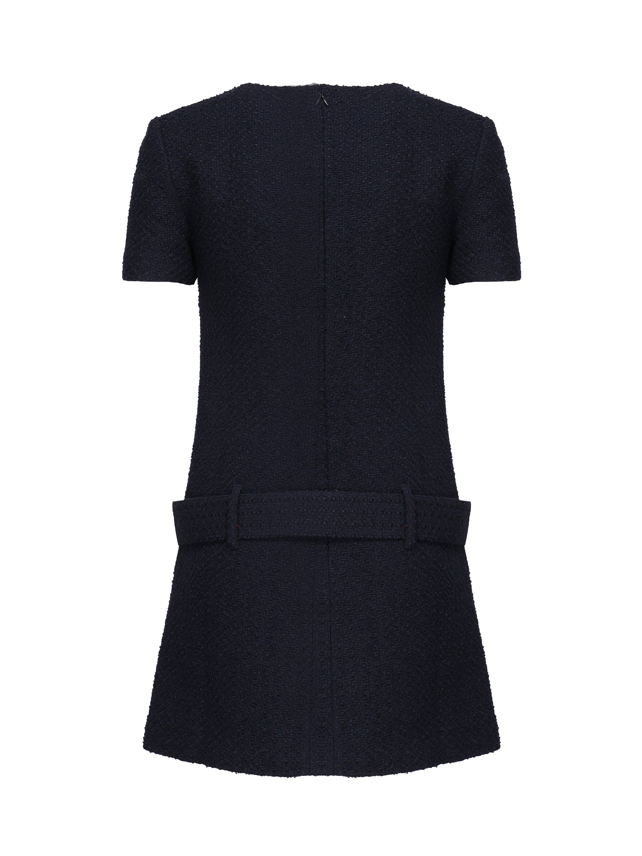 Self-Portrait Dresses Navy Blue, White Polyester