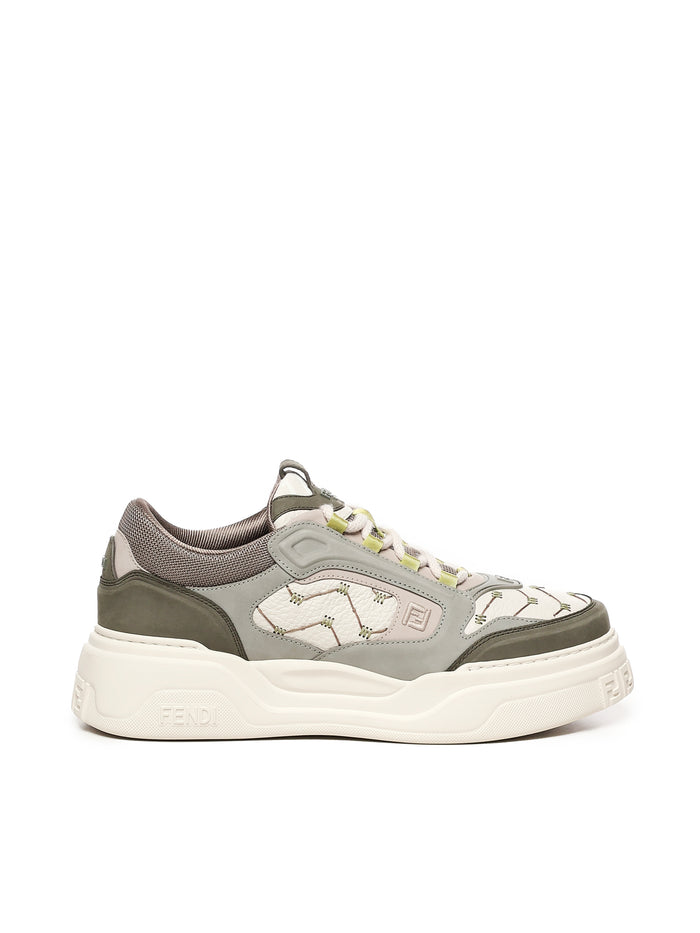 Fendi Sneakers Green Calfskin