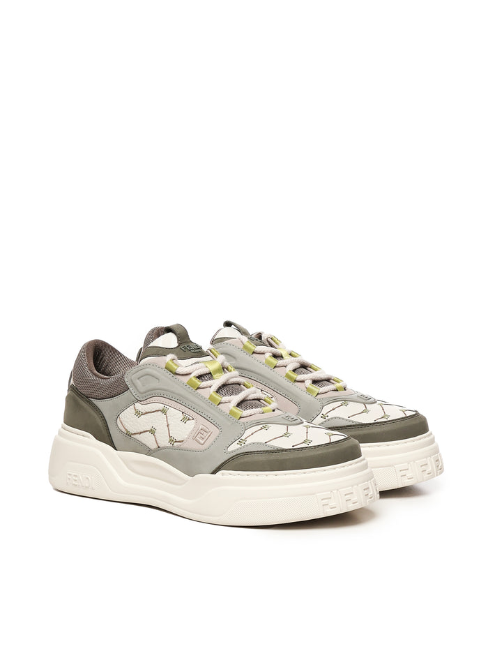 Fendi Sneakers Green Calfskin