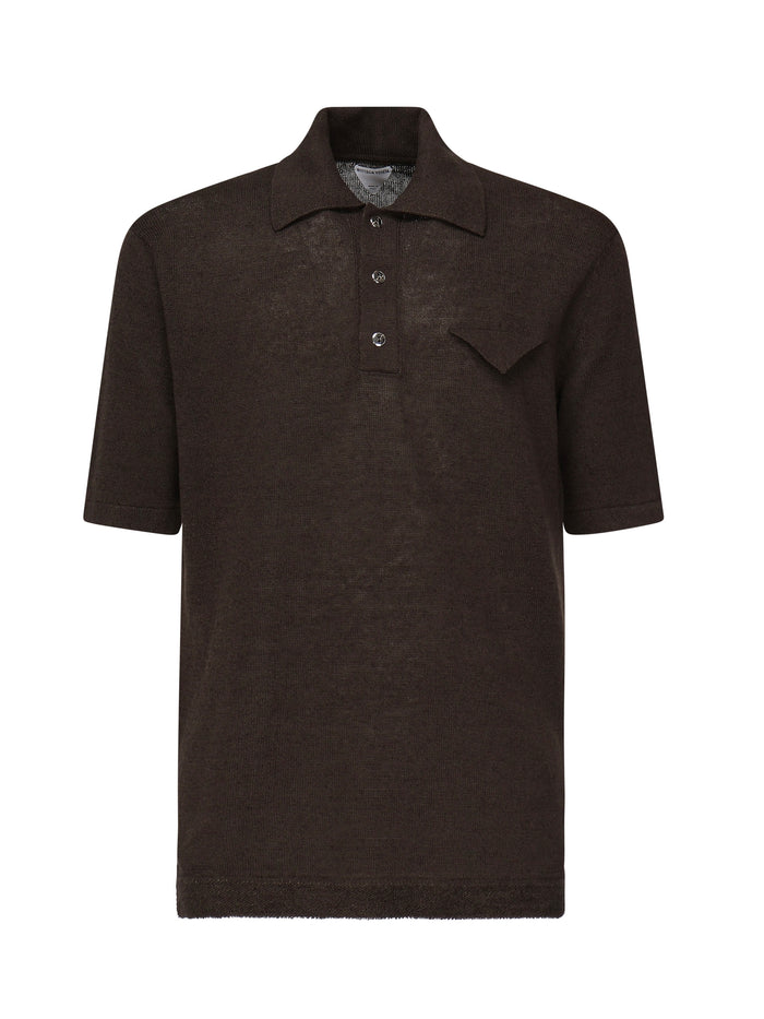 Bottega Veneta T-Shirts And Polos Dark Brown Linen