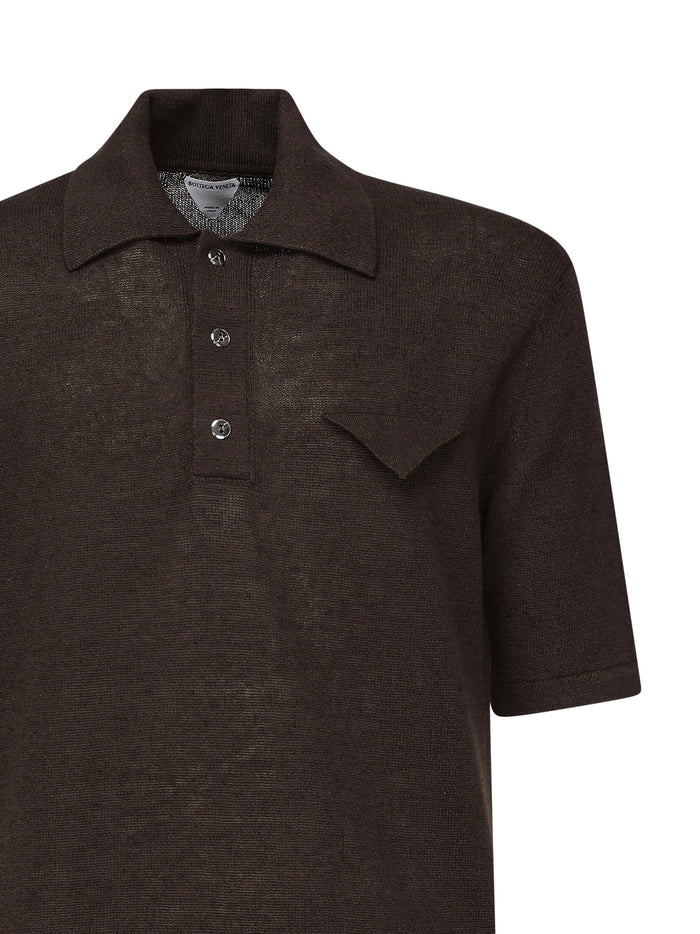 Bottega Veneta T-Shirts And Polos Dark Brown Linen