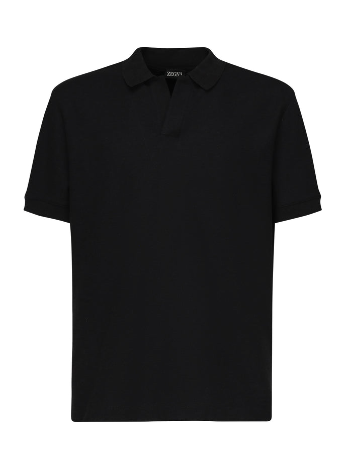 Zegna T-Shirts And Polos Black Cotton Cashmere