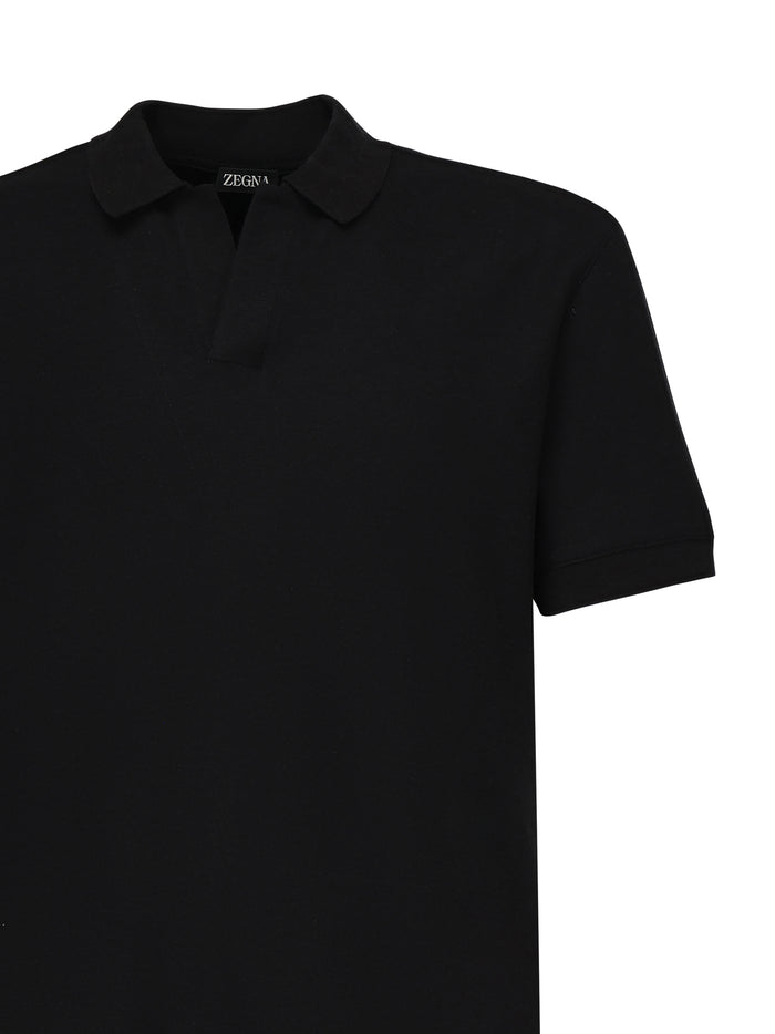 Zegna T-Shirts And Polos Black Cotton Cashmere