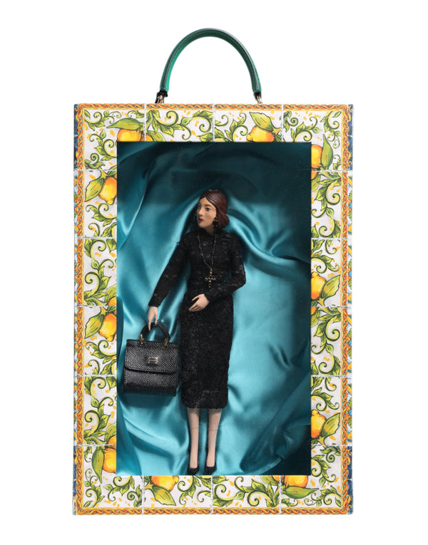 Black Dress Maria Porcelain Fashion Show Leather Sicily Dolls Silk Accessory