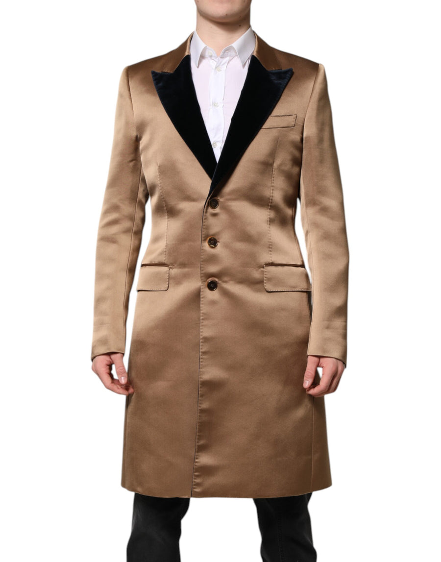 Dolce & Gabbana 100% Silk; Lining: 100% Viscose coat in brown