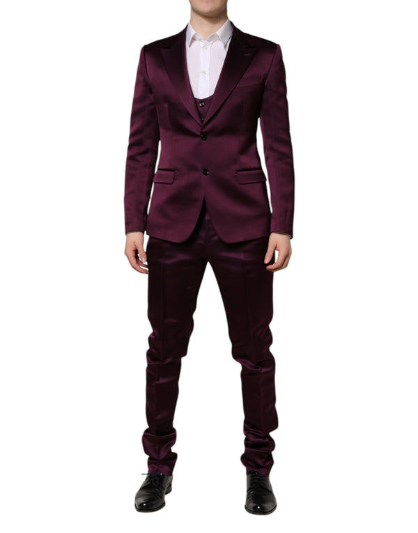 Dolce & Gabbana 100% Silk; Lining: 83% Viscose pant suit in purple