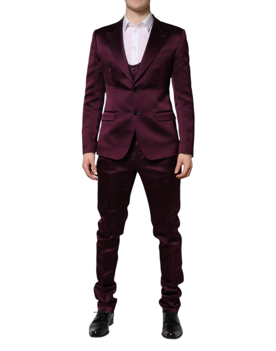 Dolce & Gabbana 100% Silk; Lining: 83% Viscose pant suit in purple