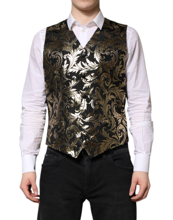 Dolce & Gabbana 79% Polyester 15% Silk 6% Polyester Film Fiber; Lining: 100% Silk vest in black