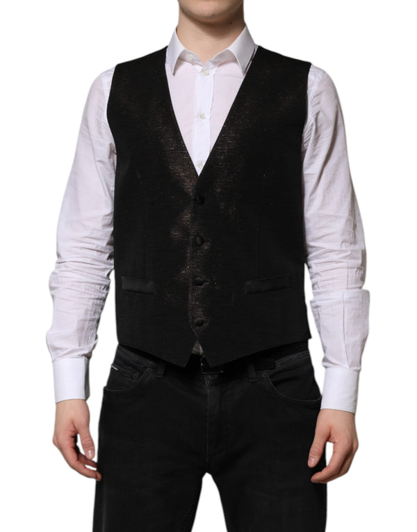 Dolce & Gabbana 77% Acetate 10% Silk 8% Polyester 5% Nylon; Lining: 70% Silk 30% Viscose vest in black