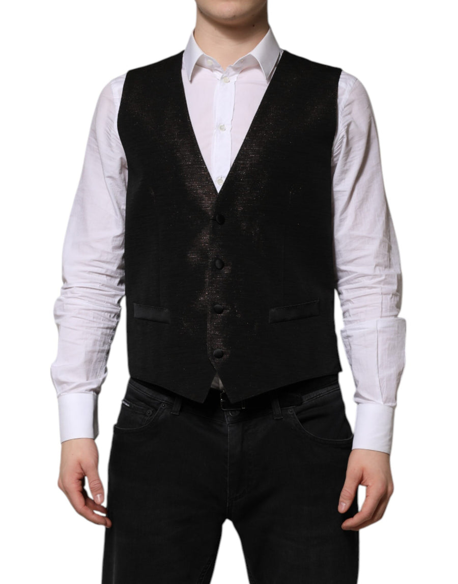 Dolce & Gabbana 77% Acetate 10% Silk 8% Polyester 5% Nylon; Lining: 70% Silk 30% Viscose vest in black
