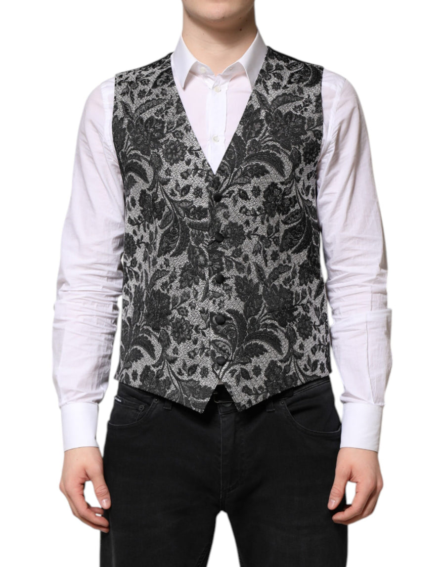Dolce & Gabbana 79% Polyester 15% Silk 6% Polyester Film Fiber vest in black