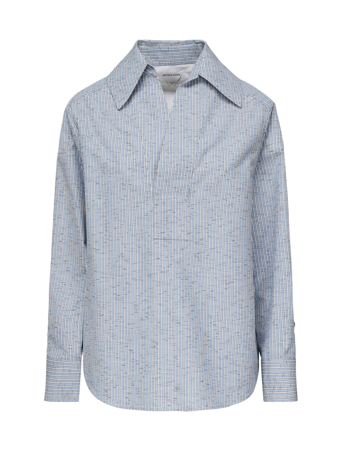 Bottega Veneta Shirts Blue/white Cotton