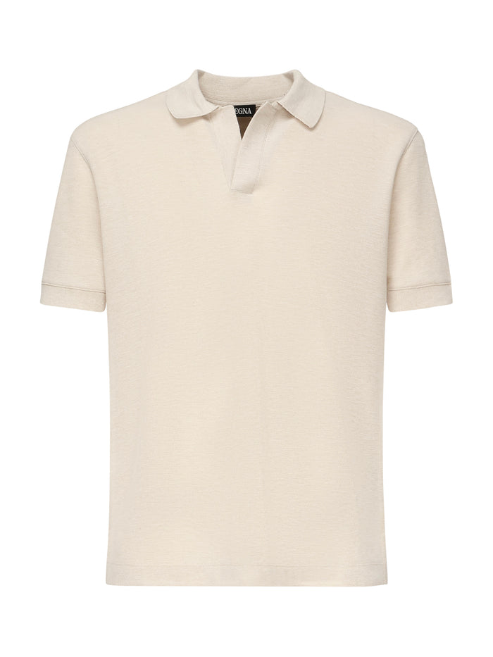 Zegna T-Shirts And Polos Beige Cotton Cashmere