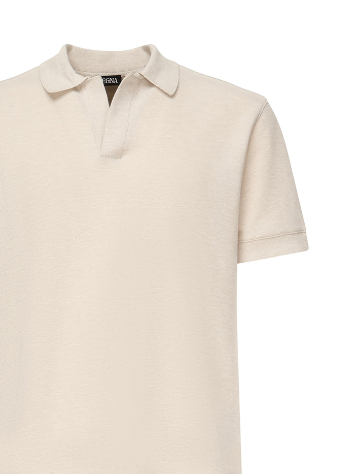 Zegna T-Shirts And Polos Beige Cotton Cashmere