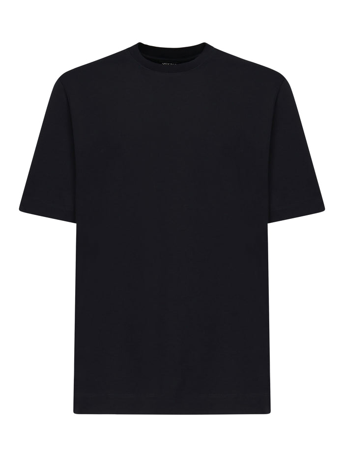 Zegna T-Shirts And Polos Black Cotton Silk