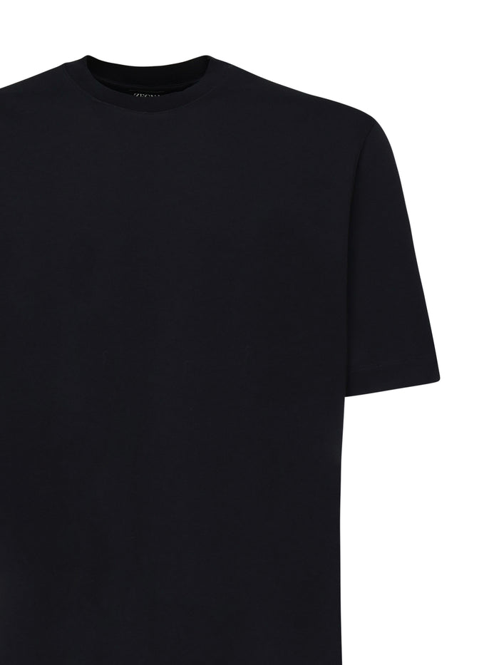 Zegna T-Shirts And Polos Black Cotton Silk