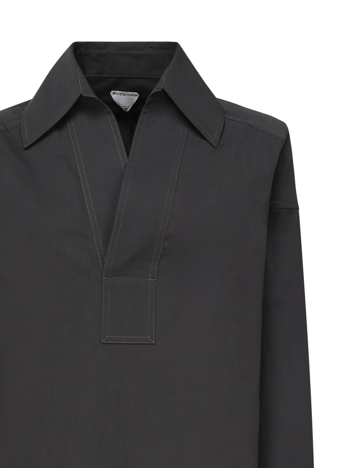 Bottega Veneta Shirts Dark Grey Cotton Silk