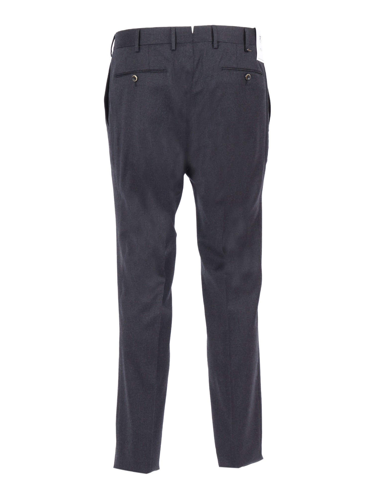SLIM, Flat Front, Diagonal Pockets, Unfinished Grey Virgin Wool Elastane Pant