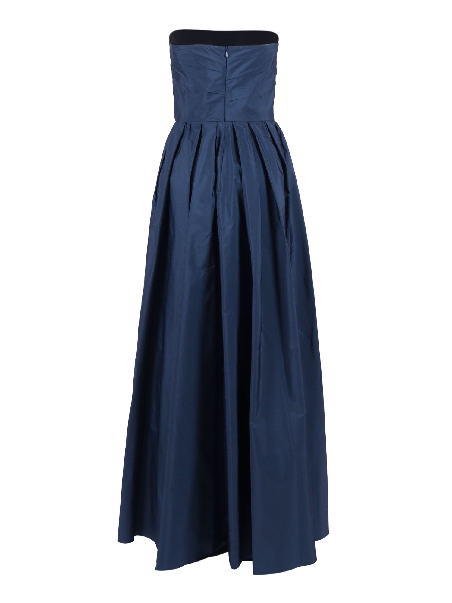 DRESS Blue Polyester Silk Lining Cotton Midi