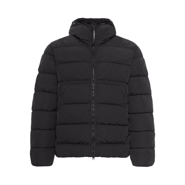 Hooded Quilted Jacket Black Polyamide Padded & Down