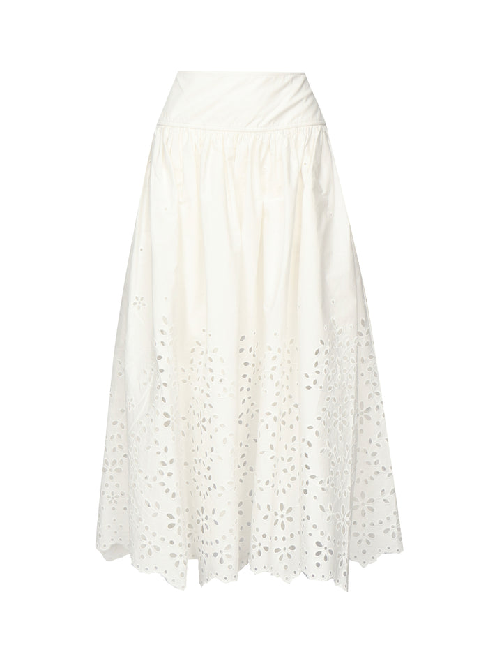 Self-Portrait Skirts White Cotton