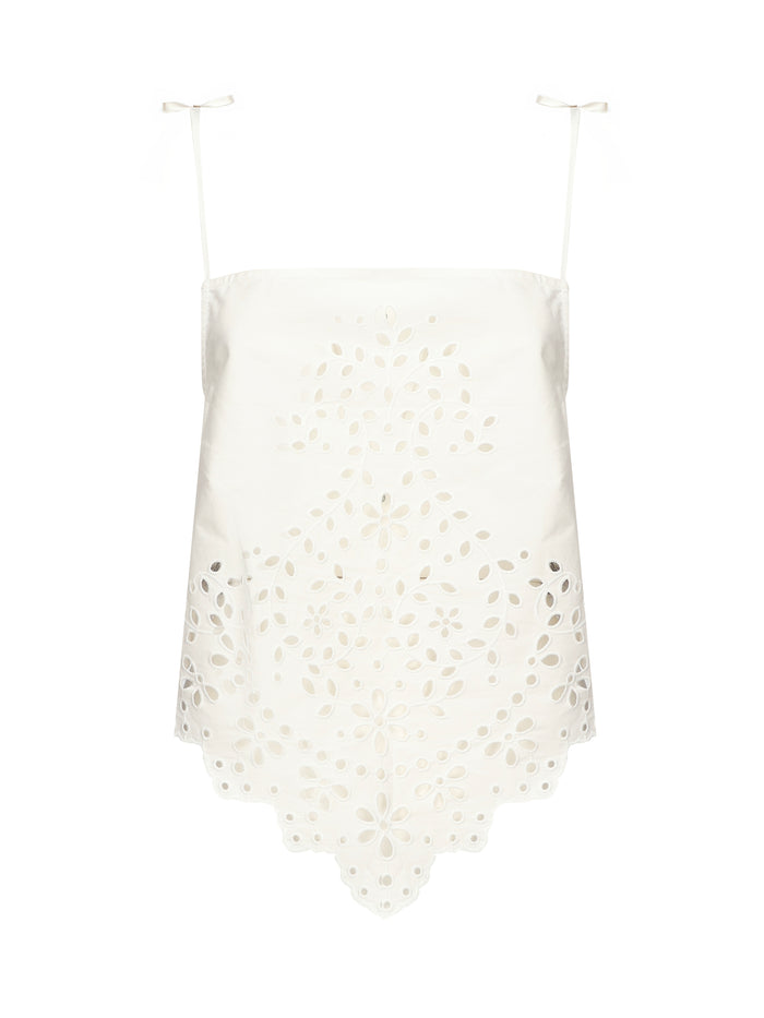 Self-portrait Top White Cotton