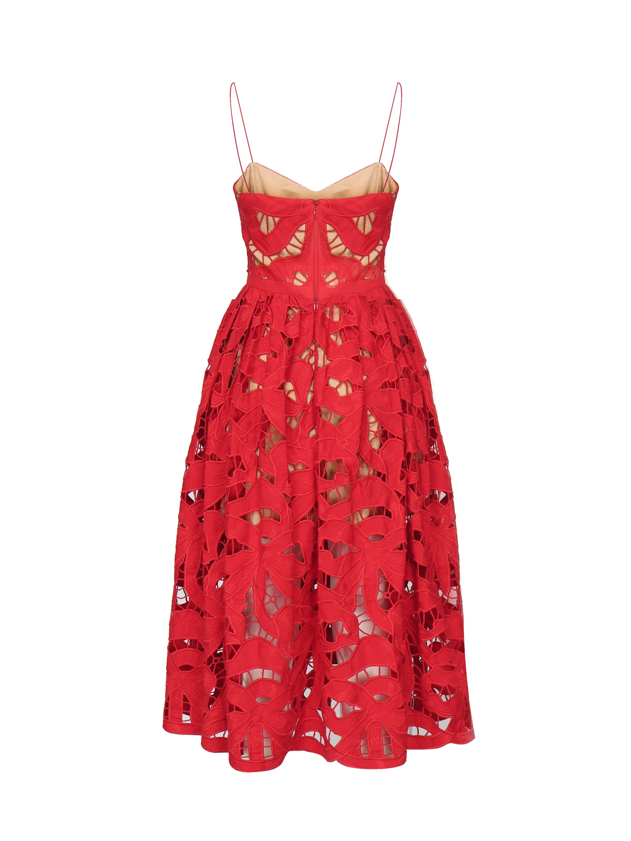 Self-Portrait Dresses Red Linen Cotton