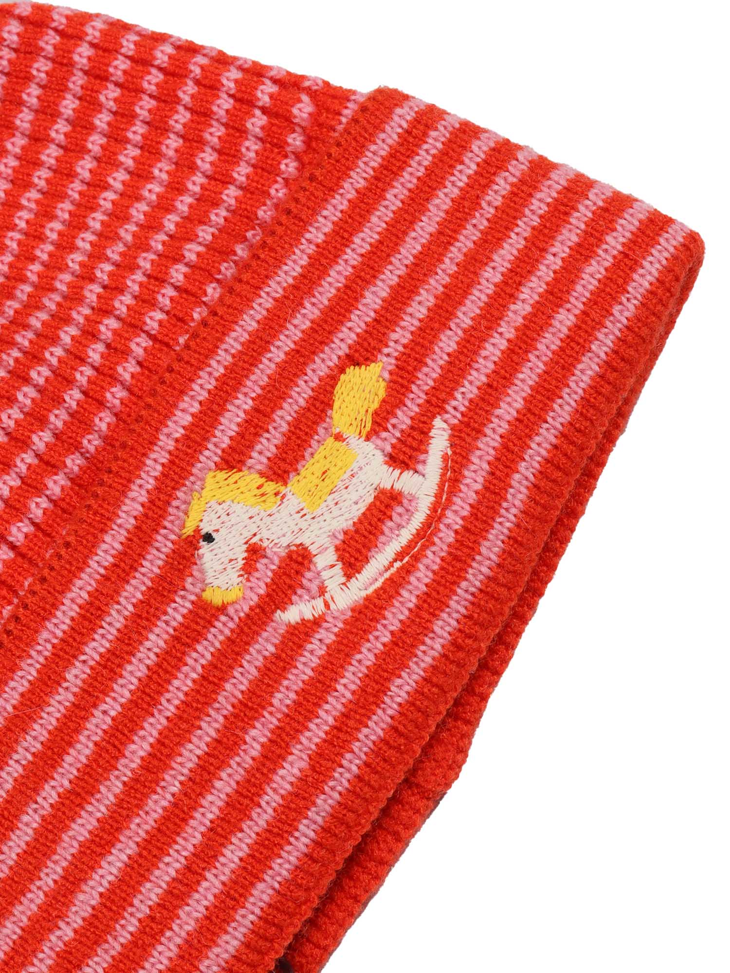 Rocking Horse knitted beanie Red Organic Cotton Hat