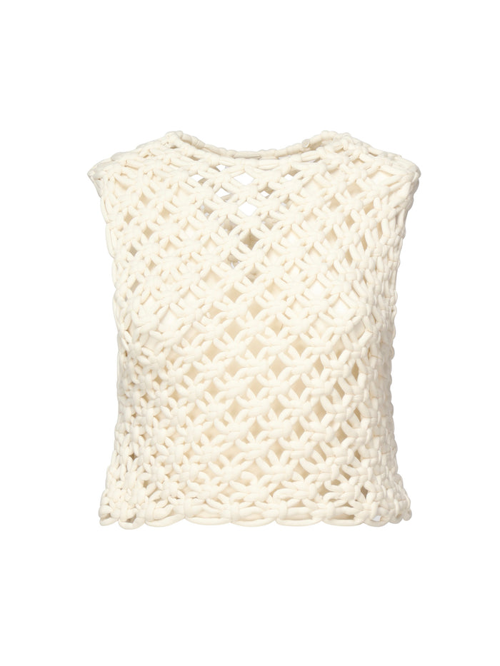 Alaia Top White Cotton Polyamide