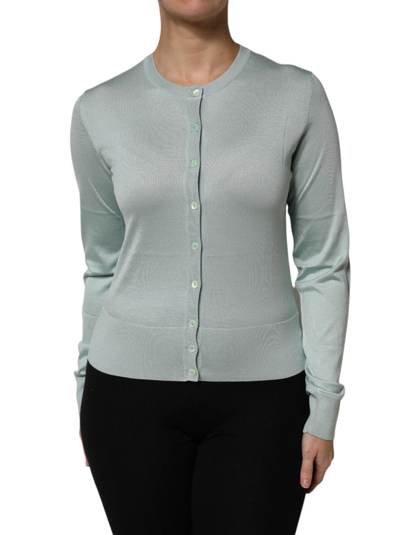 Dolce & Gabbana 100% Silk cardigan in green
