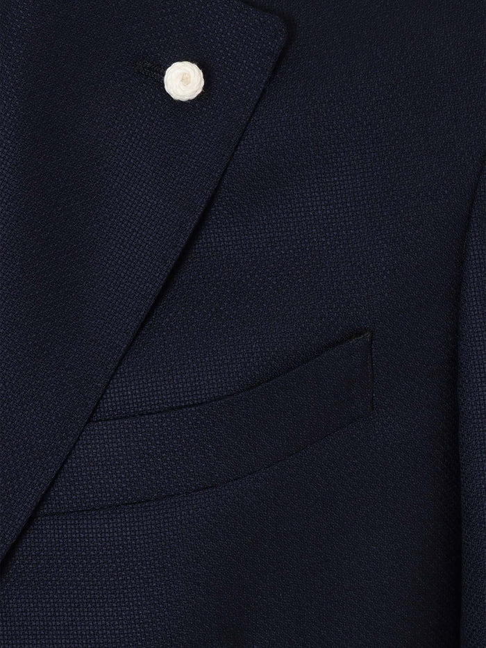 Blue single-breasted blazer Virgin Wool Jacket