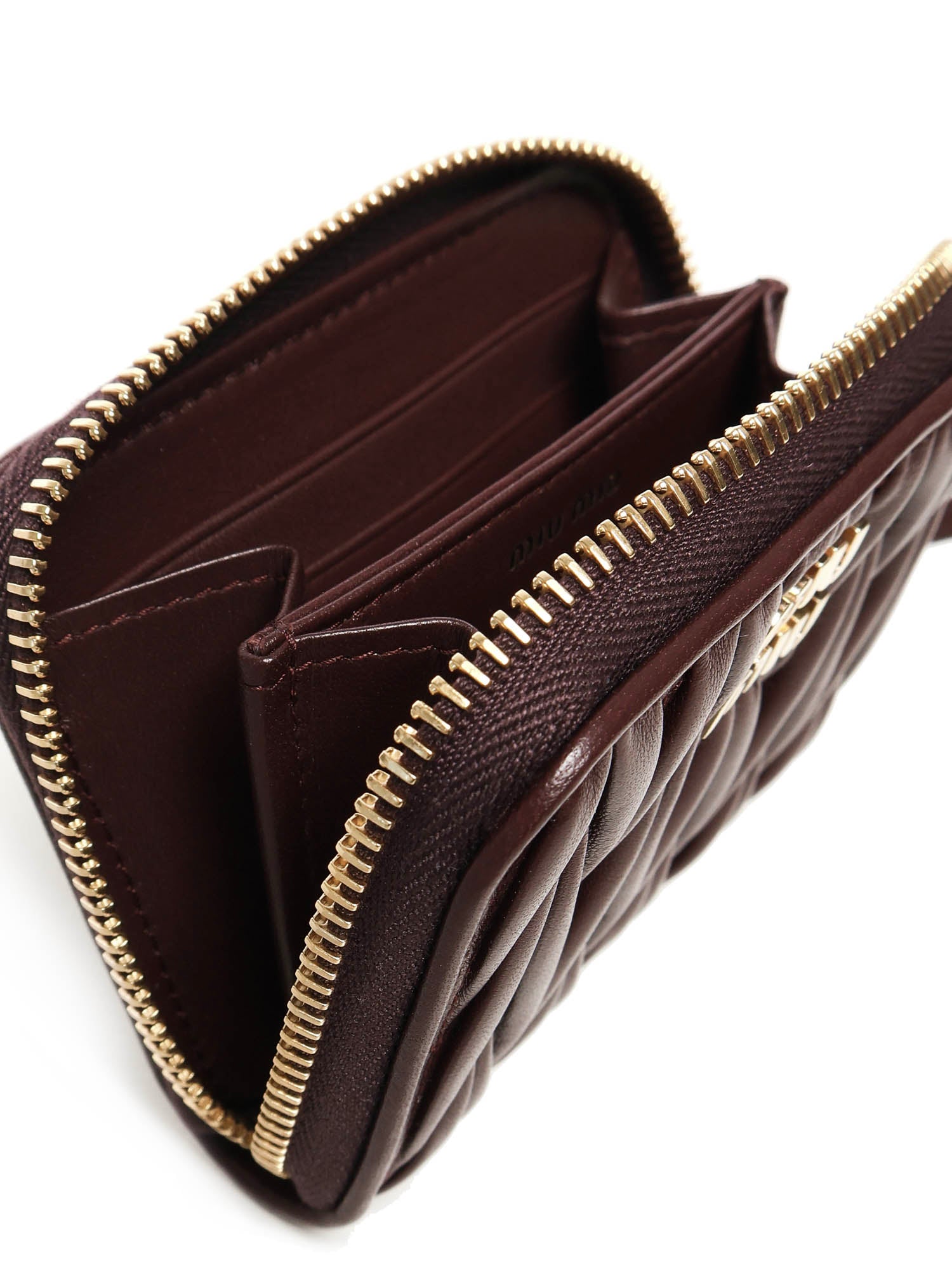 Miu Wallets Bordeaux Lambskin