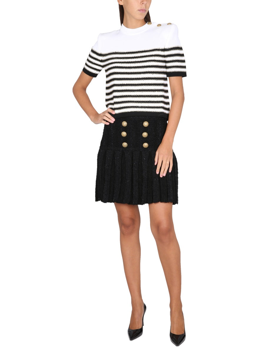 Skirt With Buttons Black Acetate