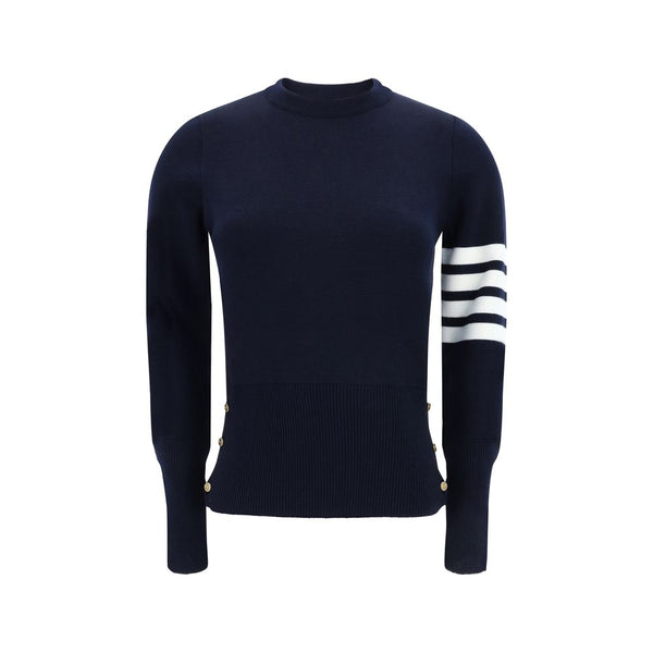 Thom Browne 100% Fleece Wool Ovis Aries sweater in navy