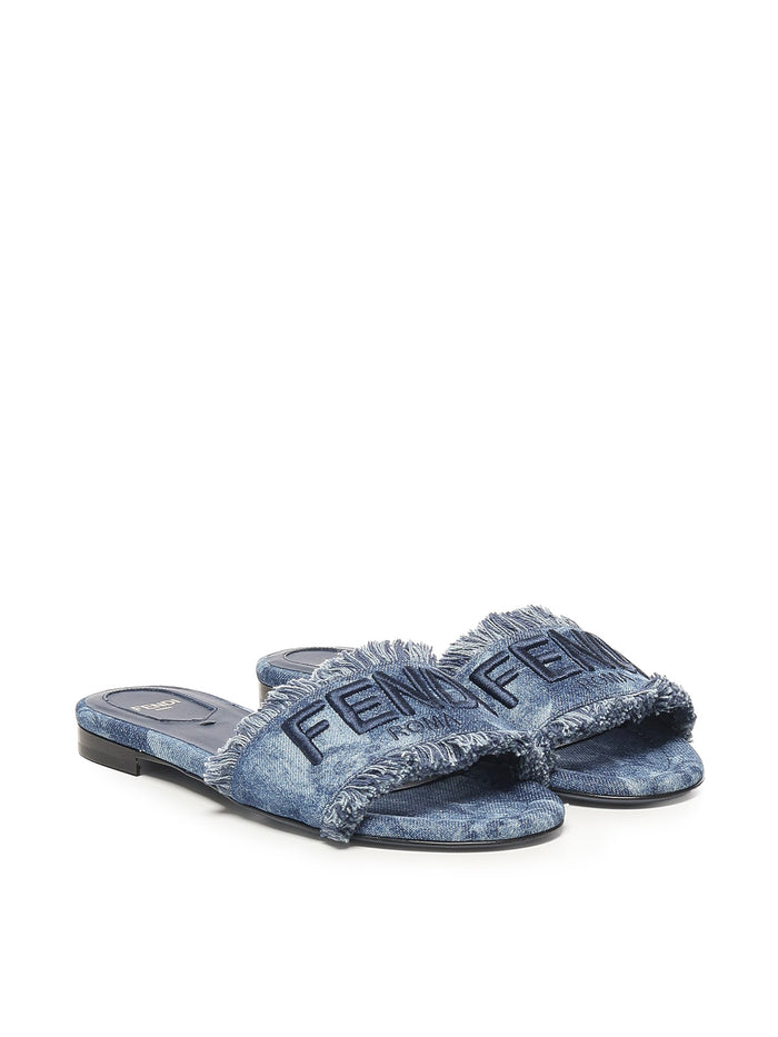 Fendi Sandals Blue Polyester