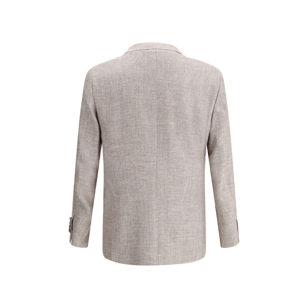 Brunello Cucinelli 74% Linen blazer in brown — view 2