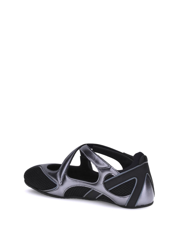 Ballerina Flats Nomad Black Polyurethane Shoes